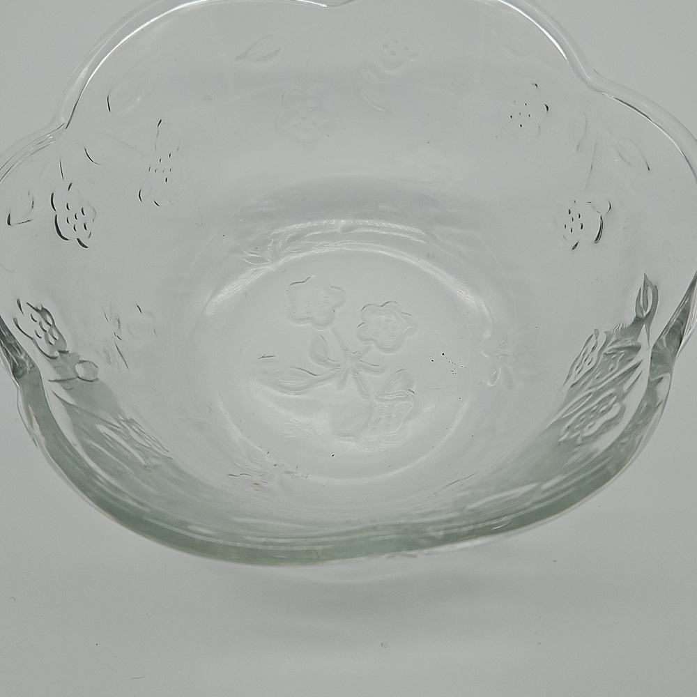 Anchor Hocking Savannah Savannah Clear Glass Floral pattern Bowl And Plate